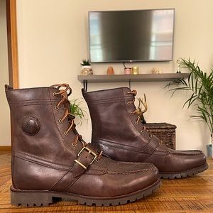 Polo Ralph Lauren Men’s Ranger Boot in Dark Brown, Smooth Oil Leather. Size 12 D